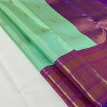 Load image into Gallery viewer, Classic Sea Green &amp; Purple 2gm Zari Bridal Elegance Kanchipuram Handloom Silk Saree SS28207
