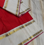 Load image into Gallery viewer, Classic Brick Red &amp; White 2gm Zari Korvai Kanchipuram Handloom Silk Saree SS26642
