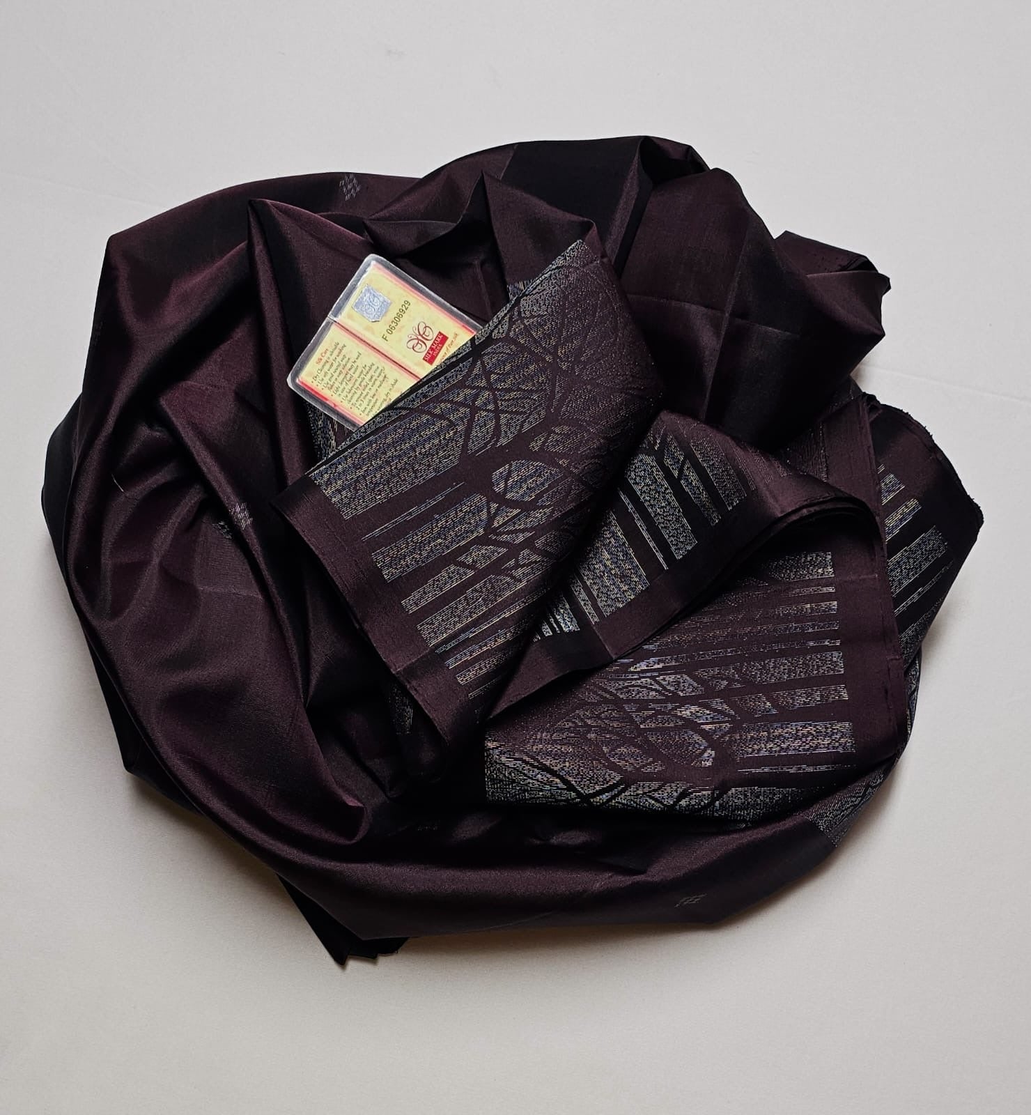 Classic Dark Chocolate Elegance Handloom Soft Silk Saree SS25662