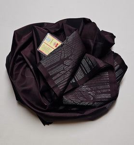 Classic Dark Chocolate Elegance Handloom Soft Silk Saree SS25662