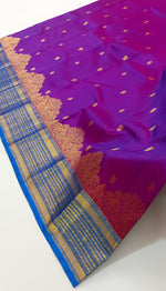 Load image into Gallery viewer, Classic Vadamalli &amp; Azure Blue Kanchipuram Handloom Silk Saree SS25927
