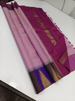 Load image into Gallery viewer, Classic Berry Pink &amp; Onion Pink 2gm Zari Korvai Temple Border Elegance Kanchipuram Handloom Silk Saree SS24372
