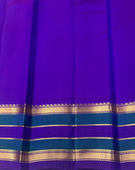 Load image into Gallery viewer, Classic US Navy Blue &amp; Violet 2gm Zari Elegance Kanchipuram Handloom Silk Saree SS27140
