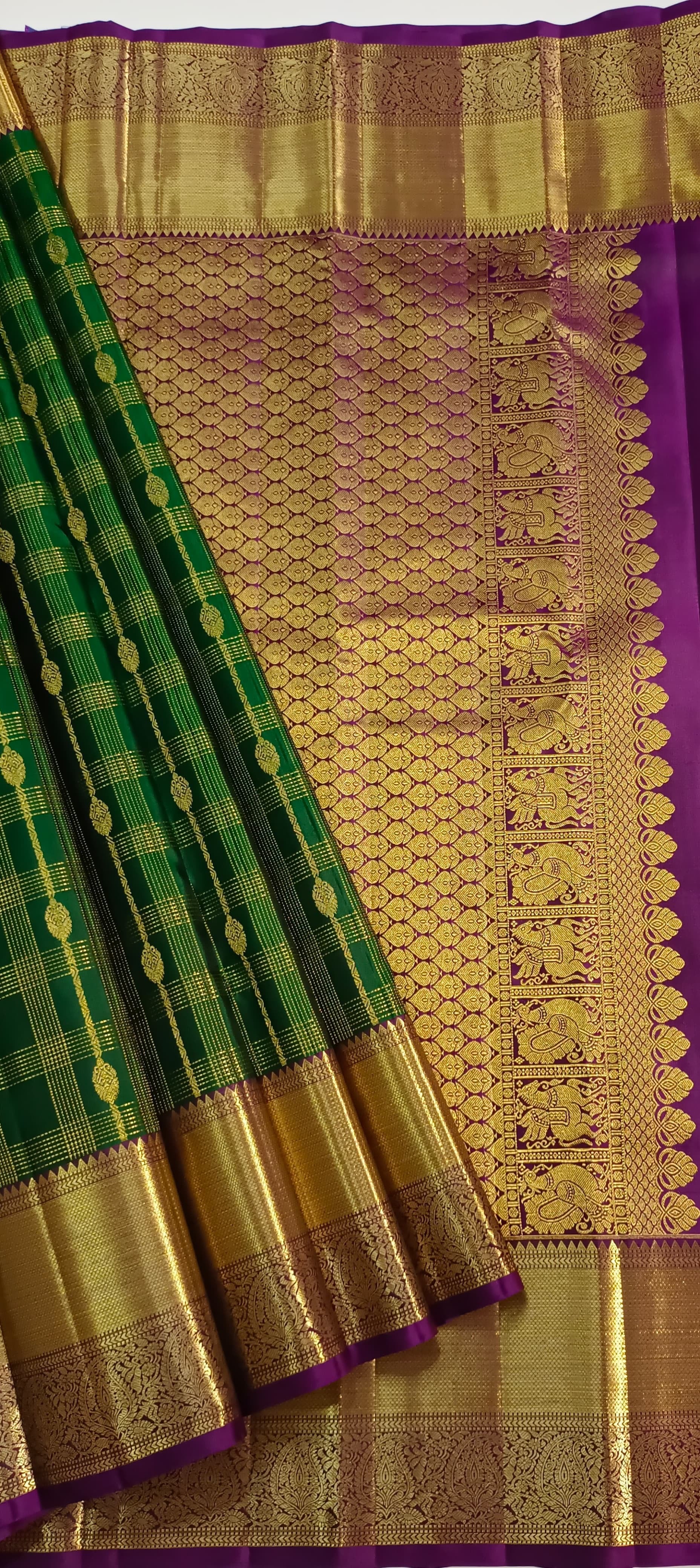 Classic Green & Vadamalli Bridal Elegance Kanchipuram Handloom Silk Saree SS23587