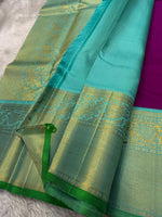Load image into Gallery viewer, Classic Magenta &amp; Sea Green Bridal Elegance Kanchipuram Handloom Silk Saree SS27632
