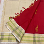 Load image into Gallery viewer, Classic Scarlet Red &amp; Pastel Pink 2gm Zari Elegance Kanchipuram Handloom Silk Saree SS23683
