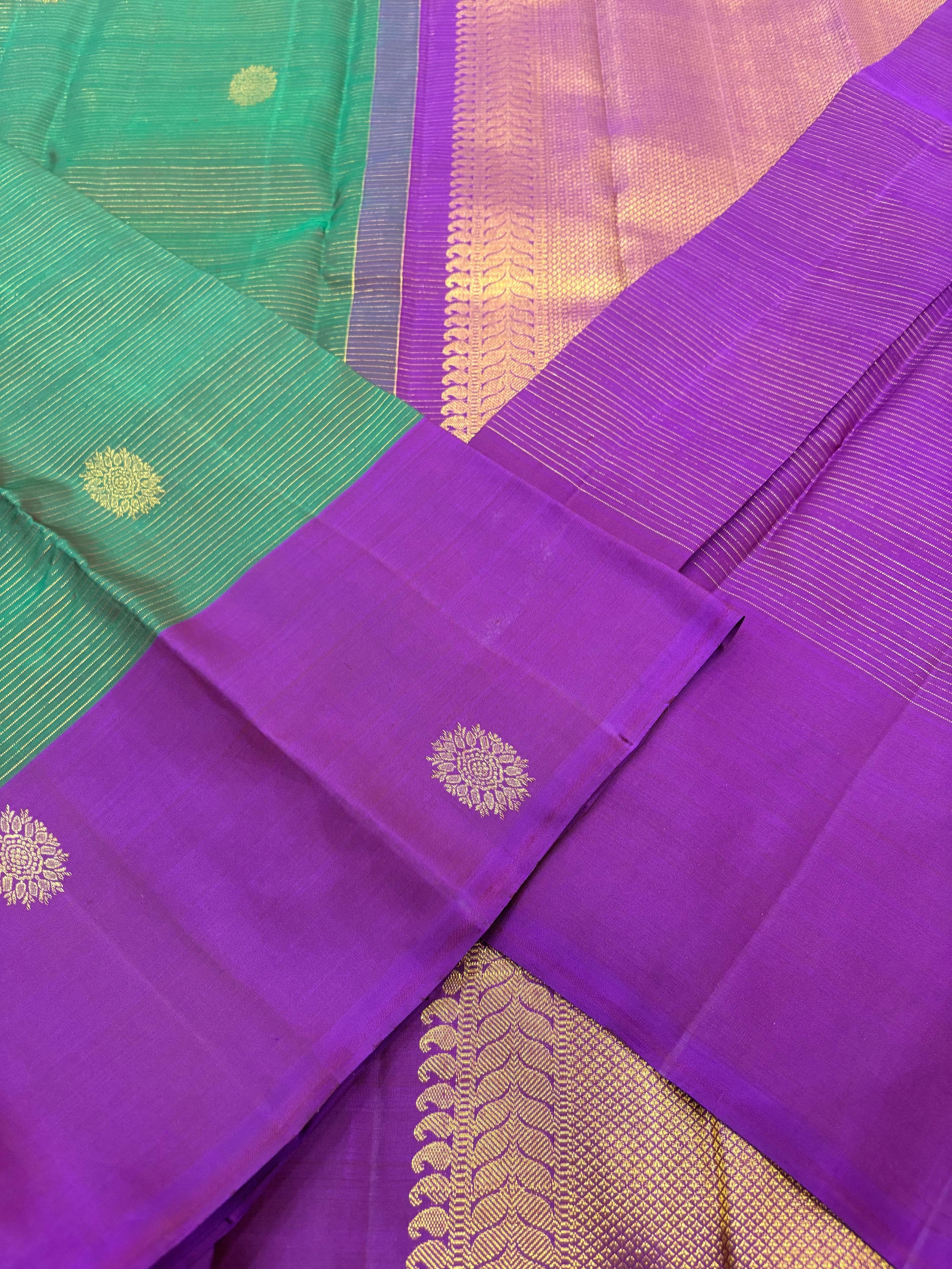 Classic Jade Green & Vadamalli 2gm Zari  Elegance Kanchipuram Handloom Silk Saree SS24762