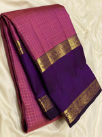 Load image into Gallery viewer, Classic Onion Pink &amp; Violet 2gm Zari Vaira Oosi Kanchipuram Handloom Silk Saree SS25588

