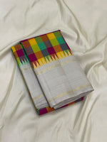 Load image into Gallery viewer, Classic Multicolor &amp; Shimmer Ash Grey 1gm Zari Elegance Kanchipuram Handloom Silk Saree SS28574

