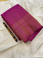 Load image into Gallery viewer, Classic Orchid Purple Edge to Edge 2gm Zari Brocade Bridal Elegance Kanchipuram Handloom Silk Saree SS25760
