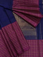Load image into Gallery viewer, Classic Navy Blue &amp; Onion Pink 2gm Vintage Elegance Kanchipuram Handloom Silk Saree SS27075
