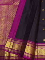 Load image into Gallery viewer, Classic Shadow Dark Plum &amp; Fuchsia Pink 2gm Zari Vintage Elegance Kanchipuram Handloom Silk Saree SS27887
