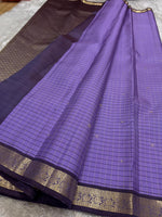 Load image into Gallery viewer, Classic Lavender &amp; Slate Blue Elegance Kanchipuram Handloom Silk Saree SS27633
