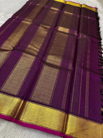 Load image into Gallery viewer, Classic Berry Plum 2gm Zari Elegance Kanchipuram Handloom Silk Saree SS23509
