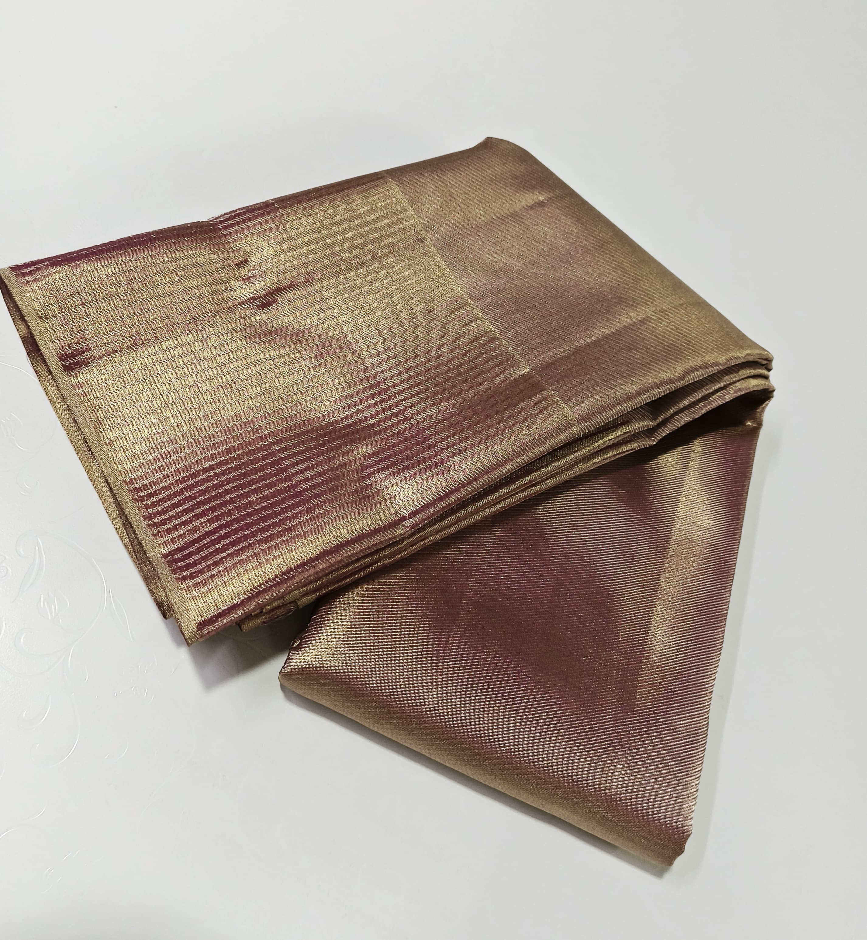 Classic Antique Gold & Pink 2gm Zari Kanchipuram Handloom Silk Saree SS25844