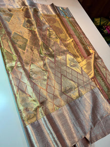 Classic Mauve Elegance Kanchipuram Tissue Handloom Silk Saree SS24512