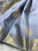 Load image into Gallery viewer, Classic Grey 2gm Zari Bridal Elegance Kanchipuram Handloom Silk Saree SS25984
