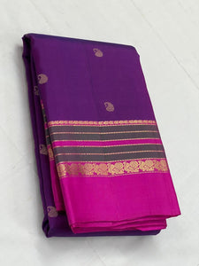 Classic Purple & Deep Pink 2gm Zari Kanchipuram Handloom Silk Saree SS25577