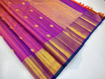 Load image into Gallery viewer, Classic Double Shade Fuchisa Pink 1gm Zari Kanchipuram Handloom Silk Saree SS25919
