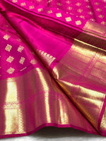 Load image into Gallery viewer, Classic Deep Pink 2gm Zari Bridal Elegance Kanchipuram Handloom Silk Saree SS24106
