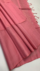 Classic Nude Pink Elegance Handloom Soft Silk Saree SS23975