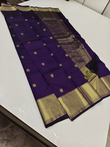 Classic Violet 2gm Zari Elegance Kanchipuram Silk Saree SS23850