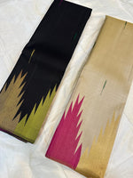 Load image into Gallery viewer, Classic Creamy Mash Beige Temple Border Elegance Kanchipuram Handloom Silk Saree SS27921
