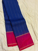 Load image into Gallery viewer, Classic Imperial Blue &amp; Deep Pink 1gm Zari Elegance Kanchipuram Handloom Silk Saree SS27970
