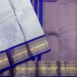 Load image into Gallery viewer, Classic Silver Grey &amp; Royal Blue Elegance Kanchipuram Handloom Silk Saree SS27840
