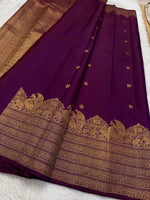 Load image into Gallery viewer, Classic Berry Plum Bridal Elegance Kanchipuram Handloom Silk Saree SS22060
