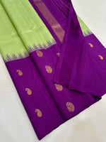 Load image into Gallery viewer, Classic Light Green &amp; Vadamalli Kanchipuram Handloom Silk Saree SS26330

