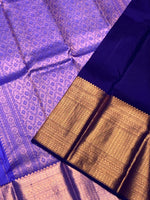 Load image into Gallery viewer, Classic Blue 2gm Zari Elegance Kanchipuram Handloom Silk Saree SS24394
