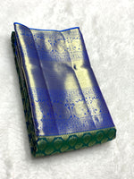 Load image into Gallery viewer, Classic Green &amp; Royal Blue 2gm Zari Bridal Elegance Kanchipuram Handloom Silk Saree SS25268
