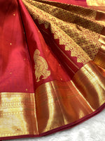 Load image into Gallery viewer, Classic Brick Red 2gm Zari Kanchipuram Handloom Silk Saree SS26501
