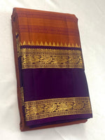 Load image into Gallery viewer, Classic Burnt Orange &amp; Vadamalli 2gm Zari Elegance Kanchipuram Handloom Silk Saree SS27536
