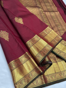 Classic Maroon Kanchipuram Handloom Silk Saree SS25621