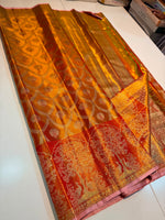 Load image into Gallery viewer, Classic Orange Bridal Elegance Tissue Kanchipuram Handloom Silk Saree SS27991
