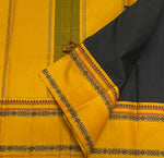 Load image into Gallery viewer, Classic Black &amp; Mustard Yellow Thread Korvai Kanchipuram Handloom Silk Saree SS25955
