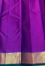 Load image into Gallery viewer, Classic Azure Blue &amp; Wine Purple 2gm Zari Elegance Kanchipuram Handloom Silk Saree SS24827
