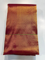 Load image into Gallery viewer, Classic Apricot Orange 1gm Zari Rising Temple Border Elegance Kanchipuram Handloom Silk Saree SS24135
