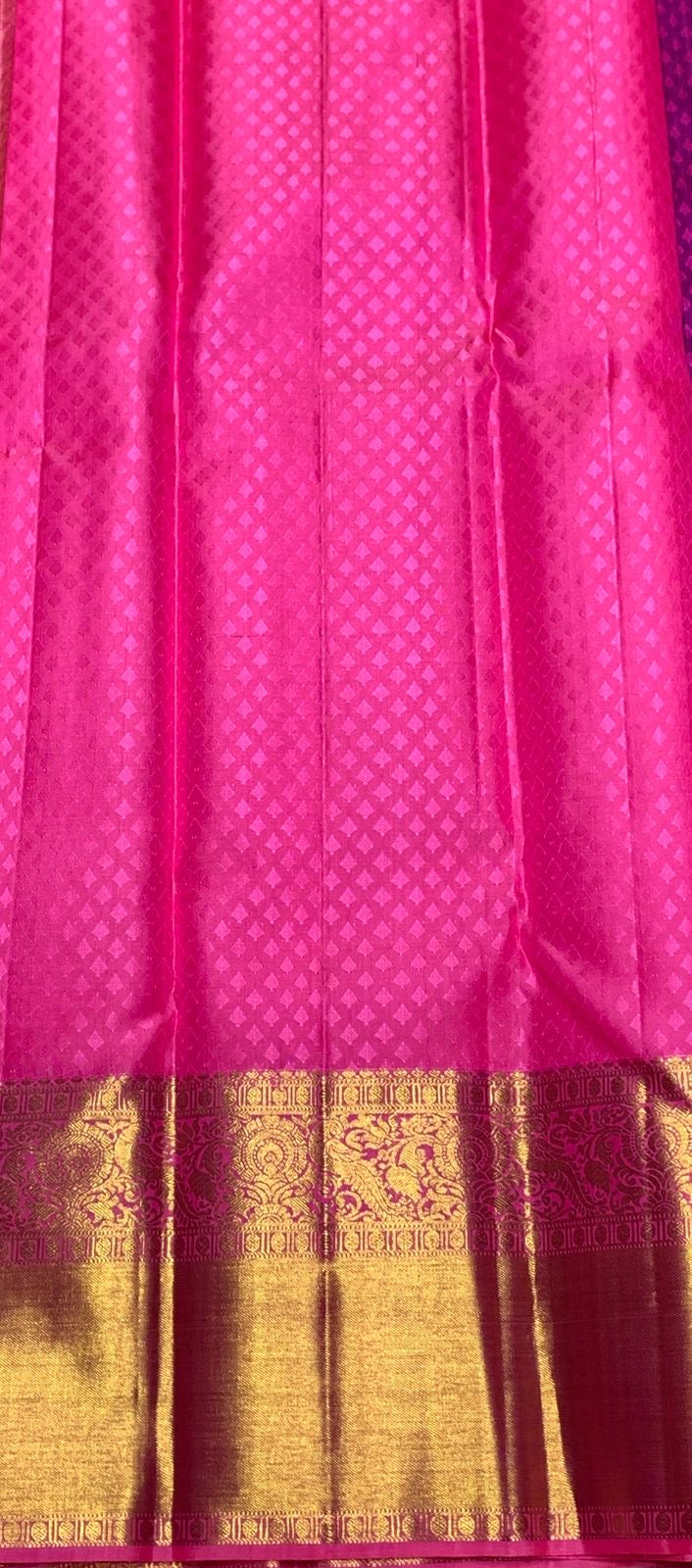 Classic Navy Blue & Fuchsia Pink 2gm Zari Bridal Elegance Kanchipuram Handloom Silk Saree SS25833