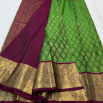 Load image into Gallery viewer, Classic Green &amp; Wine Red 1gm Zari Bridal Elegance Kanchipuram Handloom Silk Saree SS21816
