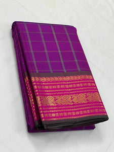 Classic Vadamalli & Dark Pink 2gm Zari Kanchipuram Handloom Silk Saree SS25733