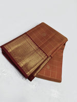 Load image into Gallery viewer, Classic Burnt Orange &amp; Mahogany Red 2gm Zari Kanchipuram Handloom Silk Saree SS25608
