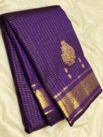 Load image into Gallery viewer, Classic Violet 2gm Zari Vaira Oosi Elegance Kanchipuram Handloom Silk Saree SS25382
