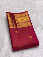 Load image into Gallery viewer, Classic Ruby Pink 2gm Zari Elegance Kanchipuram Handloom Silk Saree SS27499

