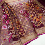 Load image into Gallery viewer, Classic Coffee Brown Banarasi Ektara Kora Silk Tilfi Jamdhani Motifs Elegance Handloom Silk Saree SS28647
