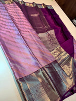 Load image into Gallery viewer, Classic Onion Pink &amp; Vadamalli 3D Bridal Elegance Kanchipuram Handloom Silk Saree SS23897
