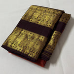 Load image into Gallery viewer, Classic Golden Brown &amp; Espresso Brown 2gm Zari Bridal Elegance Kanchipuram Handloom Silk Saree SS28208
