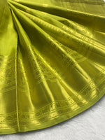 Load image into Gallery viewer, Classic Olive Green 2gm Zari Bridal Elegance Kanchipuram Handloom Silk Saree SS28256

